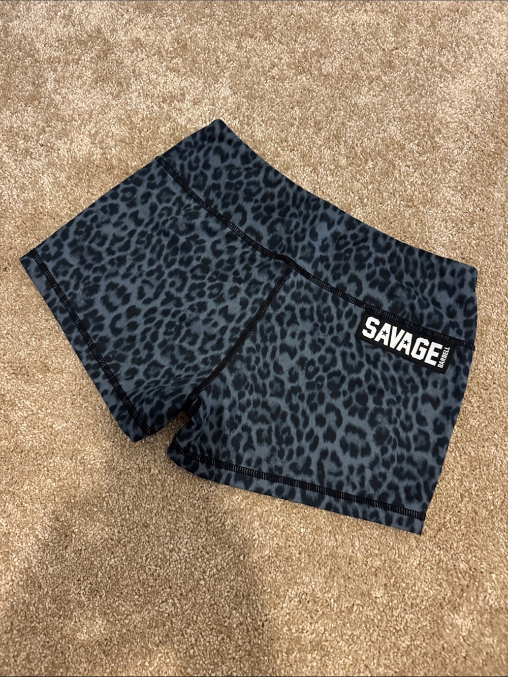 Savage Barbell Charcoal Leopard Athletic Shorts